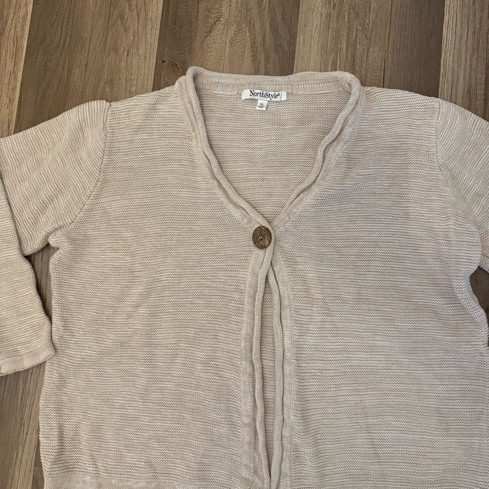 NorthStyle Beige Cardigan with Button - Picture 7 of 9